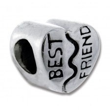 Authentic Biagi BEST FRIEND HEART Sterling Silver Charm Bead