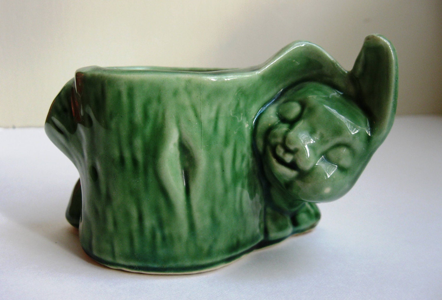 Vintage Green Rabbit Small Vase or Planter SHIPPING INCLUDED