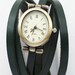 Color Leather Wrapped Time Watch Vintage Style Bracelet Wristband