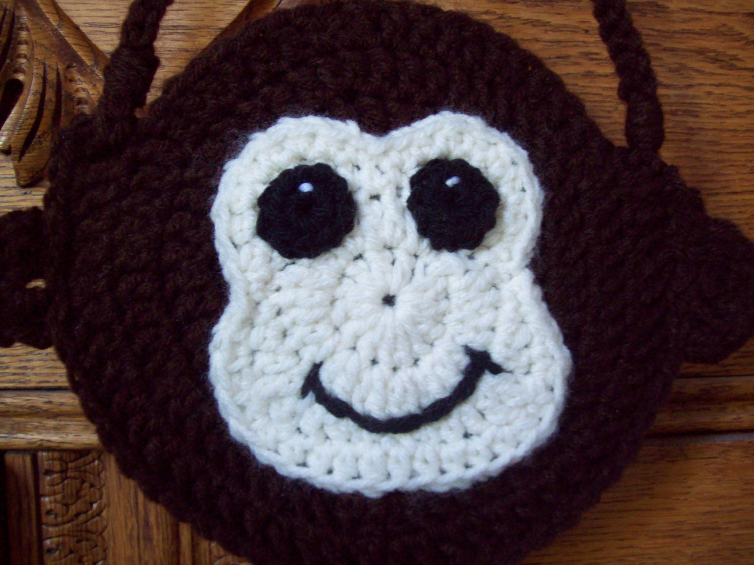 Crochet Little Monkey Purse, Animal Purse, Novelty Purse, Childs, Handbag
