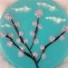 Cherry Blossom Glass Art, Fused Glass Sakura Dish, Turquoise Art Glass Dish Home Decor