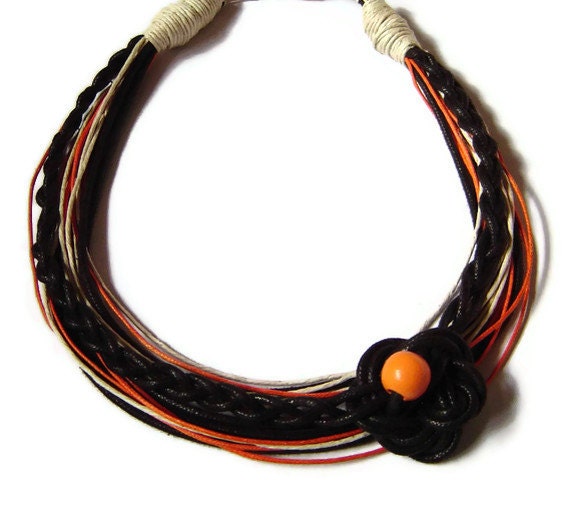 Knot necklace, cord jewelry, statement, macrame, gift for her, OOAK