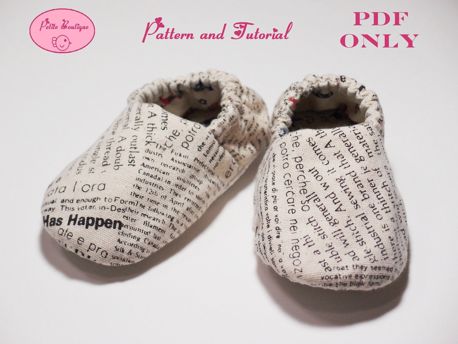Baby shoe pattern - Linen Letters Sneaker Shoes
