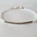 Silver Bar Beaded Bracelet - White Seed Beads Bracelet with Silver Color Arc Tube Bead - Friendship bracelet
