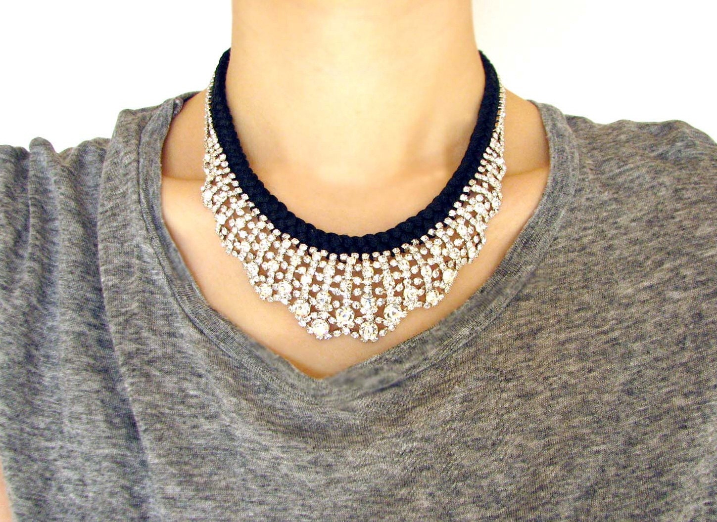 Crystal statement Necklace -Shipping with tracking