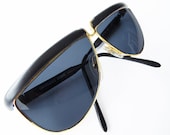 so fierce vintage 80s Gianfranco Ferre black & gold sunglasses Cindy Crawford MTV