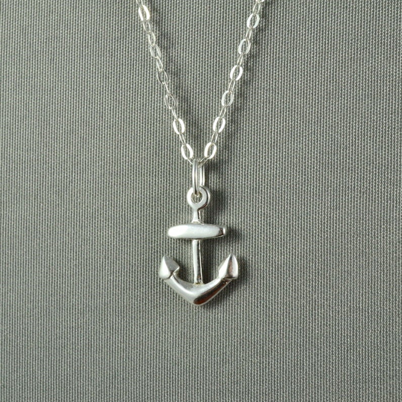 Tiny Anchor Necklace,Sterling Silver, Simple, Delicate, Everyday Wear Necklace