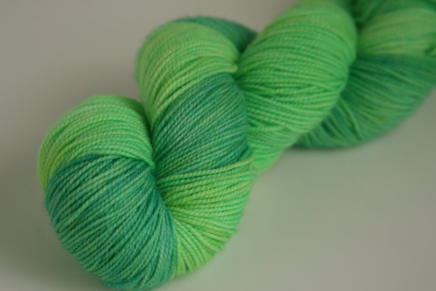 Handpainted 100% Superwash Merino Sock Yarn "Lemon Lime Twist" -- Granite Sock