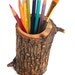 rustic cedar log - pencil holder