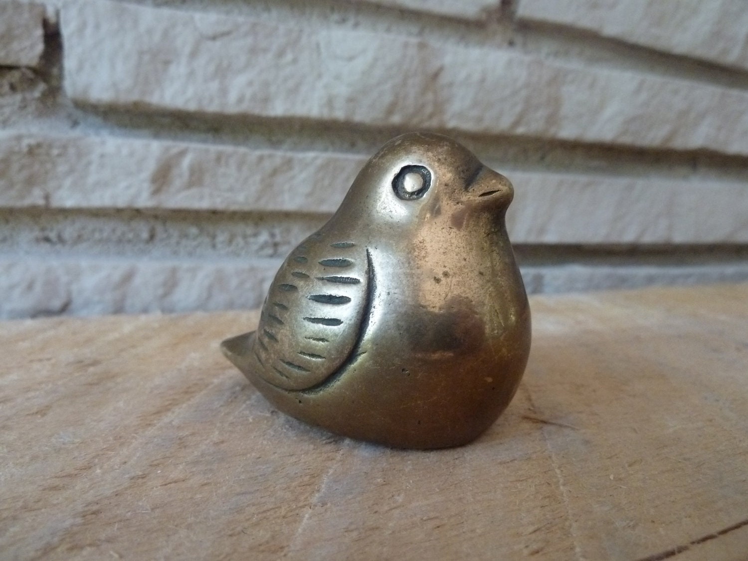 Vintage Tiny Brass Bird
