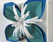 Blue and Teal Flower 4x4 Canvas