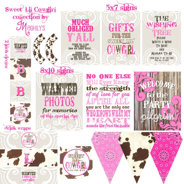 Sweet Lil Cowgirl Baby Shower DIY Printables Il_570xn