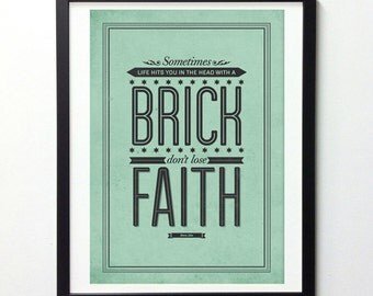 Steve Jobs Quote poster - Don't Lose Faith - Retro-style typography poster A3
