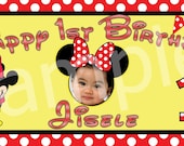 Minnie Mouse - Personalized Custom Vinyl Birthday Banner
