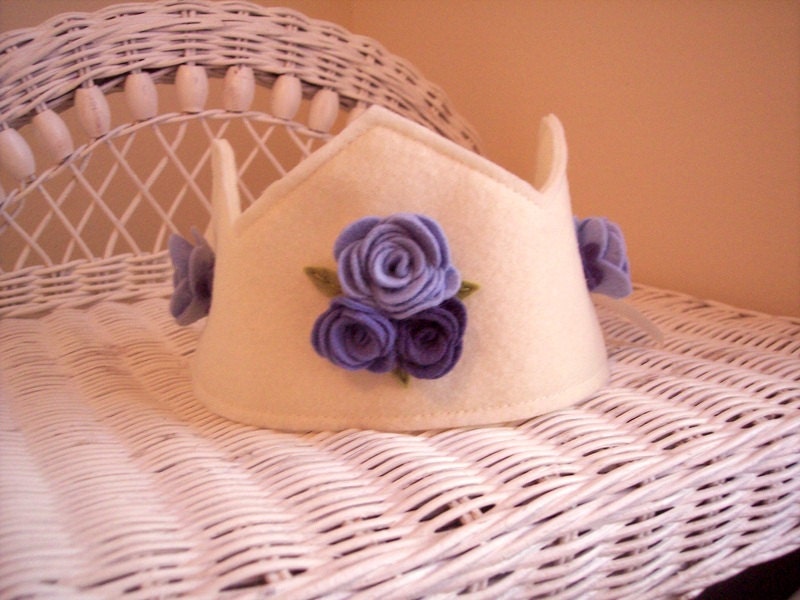 Blue Felt Roses Crown