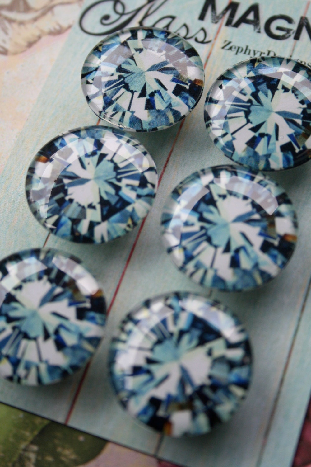 Glass Magnets - Diamonds - ZephyrDesignsAlaska