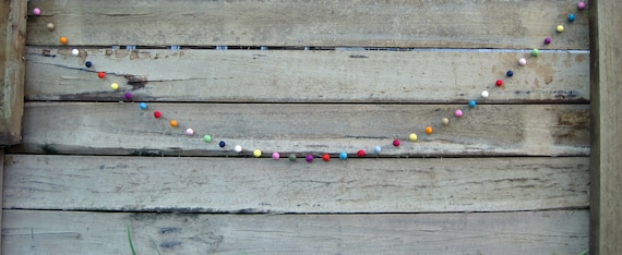 Felt Ball Garland Party Decoration - 50 felt balls, 3 metres