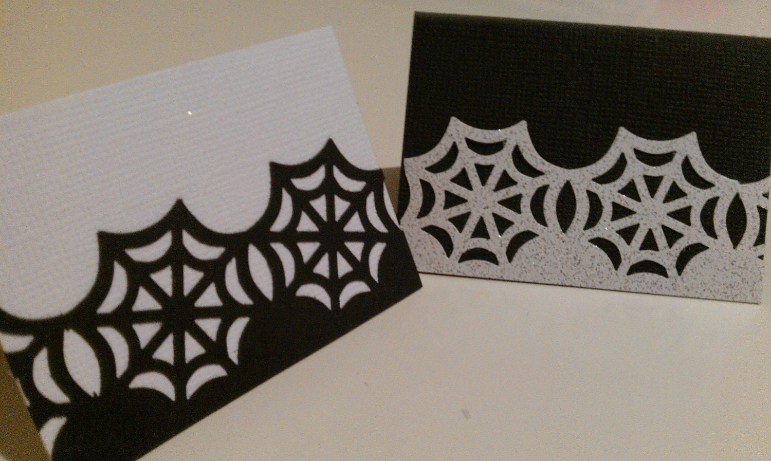 Customized Spooky Halloween Ghost Or Spiders Web Place Cards - Orlakittly