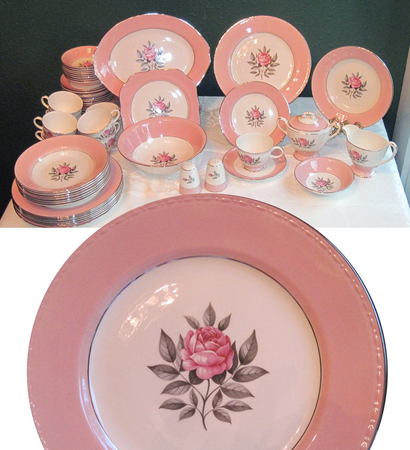 Wedding China Dinnerware Set Norway Rose by