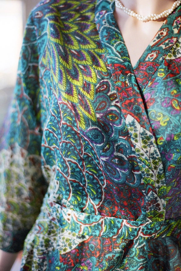2 custom robes. Full length floral kimono robes or bridal dressing gowns. MADE TO ORDER Womens lounge robe, bride robe or wedding day robe.