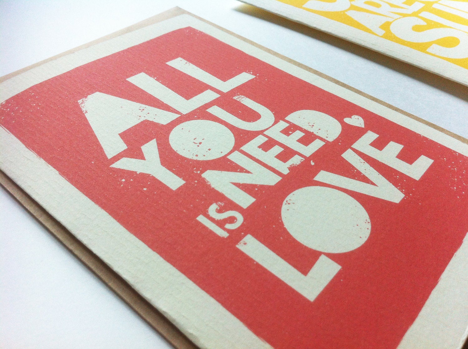 BUY 2 Get 1 Free - All You Need is LOVE Greeting Card : Quote Typography Personalized Custom Children decor Wedding Birthday Anniversary