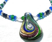 Fashion Necklace- Fantasy Necklace- Blue and Green Necklace