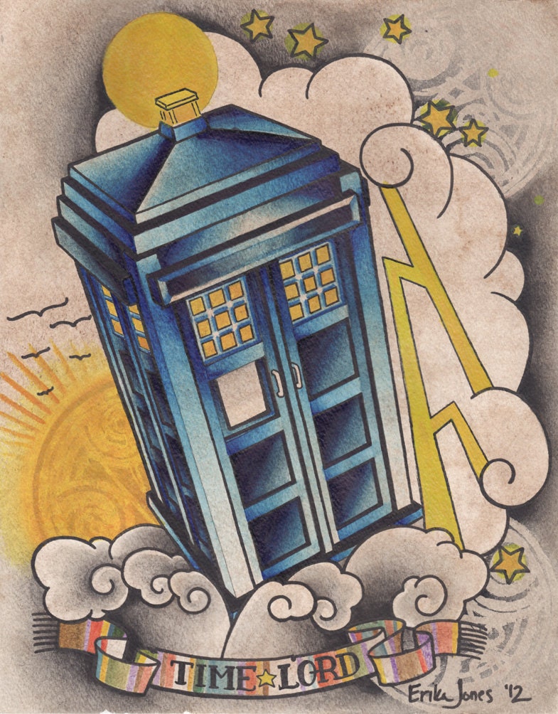 Timelord Tardis print 11x14