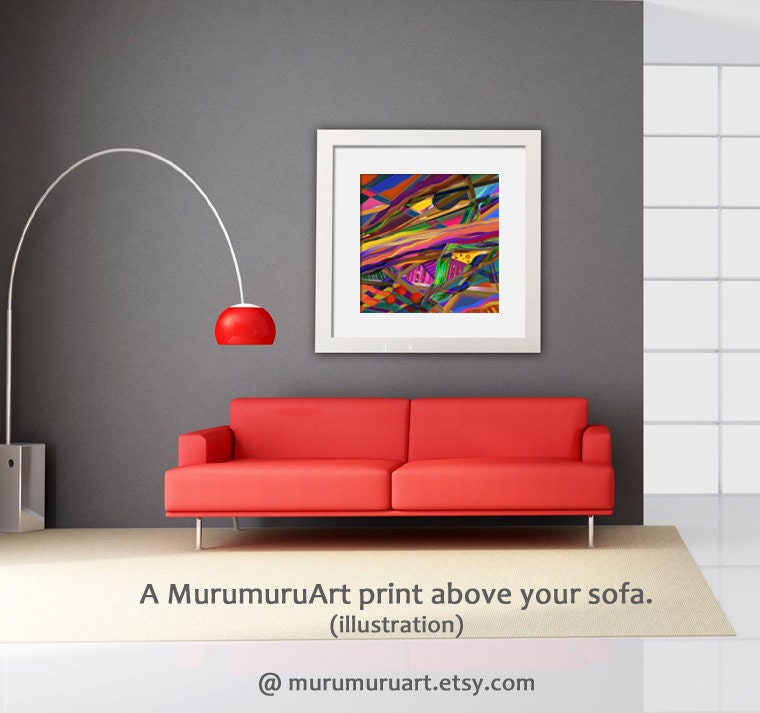 Etsy Sale -30% Large Abstract Art Print, FUTURE AGRICULTURE, Living Room Decor, 50x50 cm