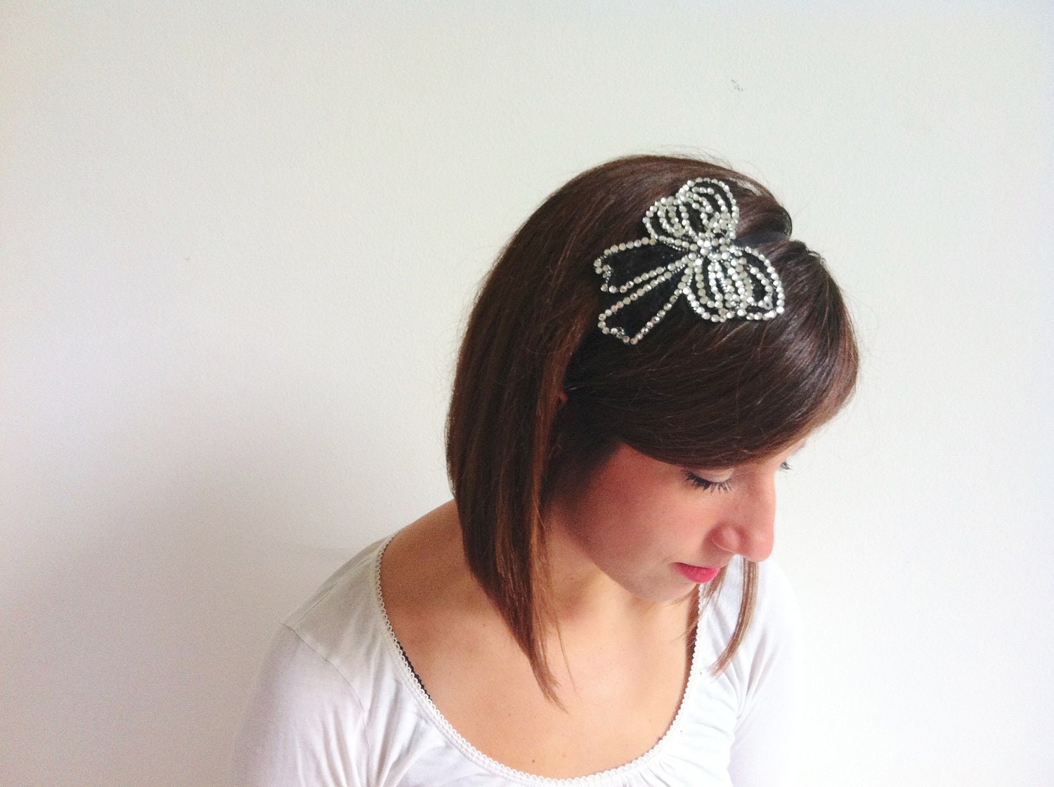 Women Headband - Rhinestone Headband - Bridesmaid Headband - Beaded headband - Beaded Leaf Beaded Feather Headband - Lace Headband