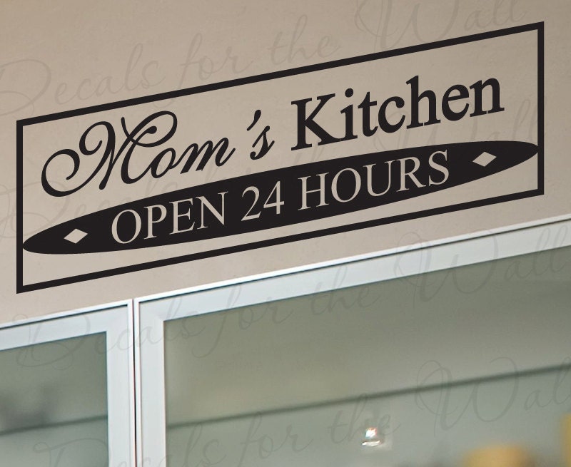 Mom's Kitchen Kitchen Dining Room Home Mother Decorative Vinyl Wall Decal Lettering Art Mural Decor Quote Sticker Saying Decoration KI14