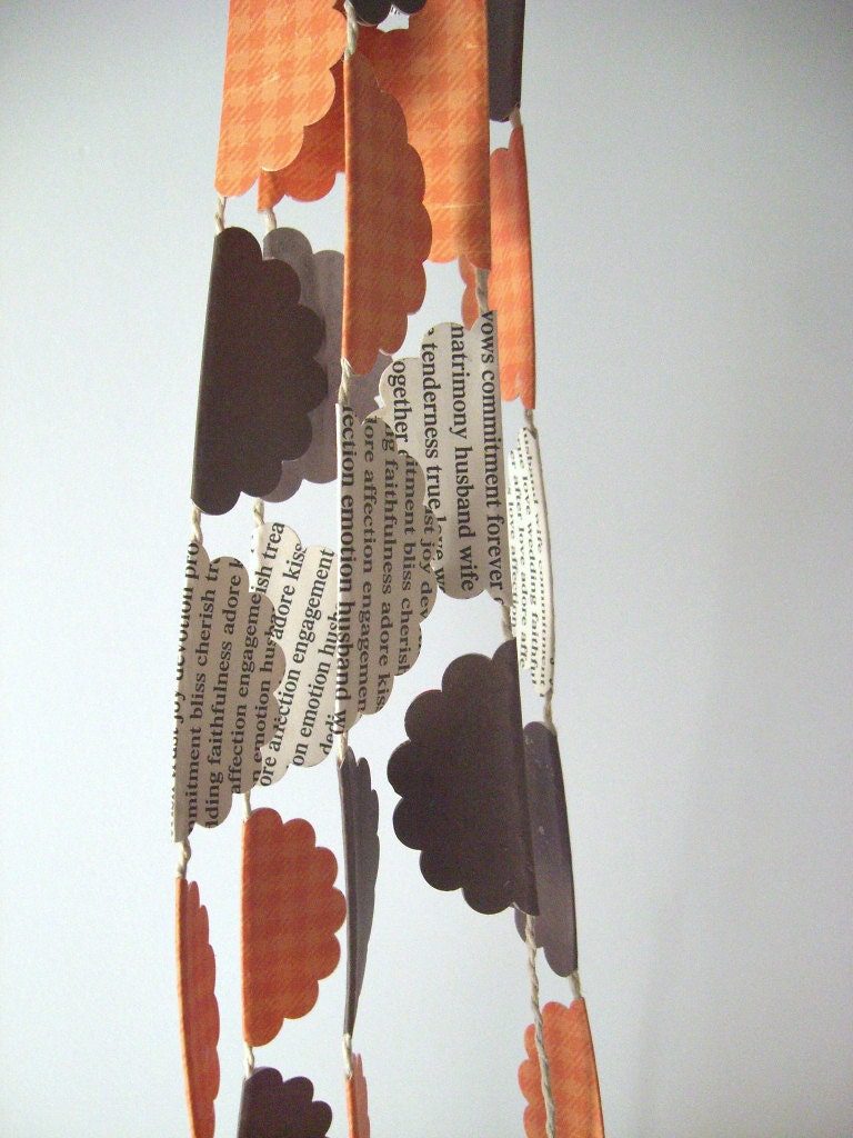 home decor paper garland, eco friendly,brown,orange, home decoration,party decor,wedding decor