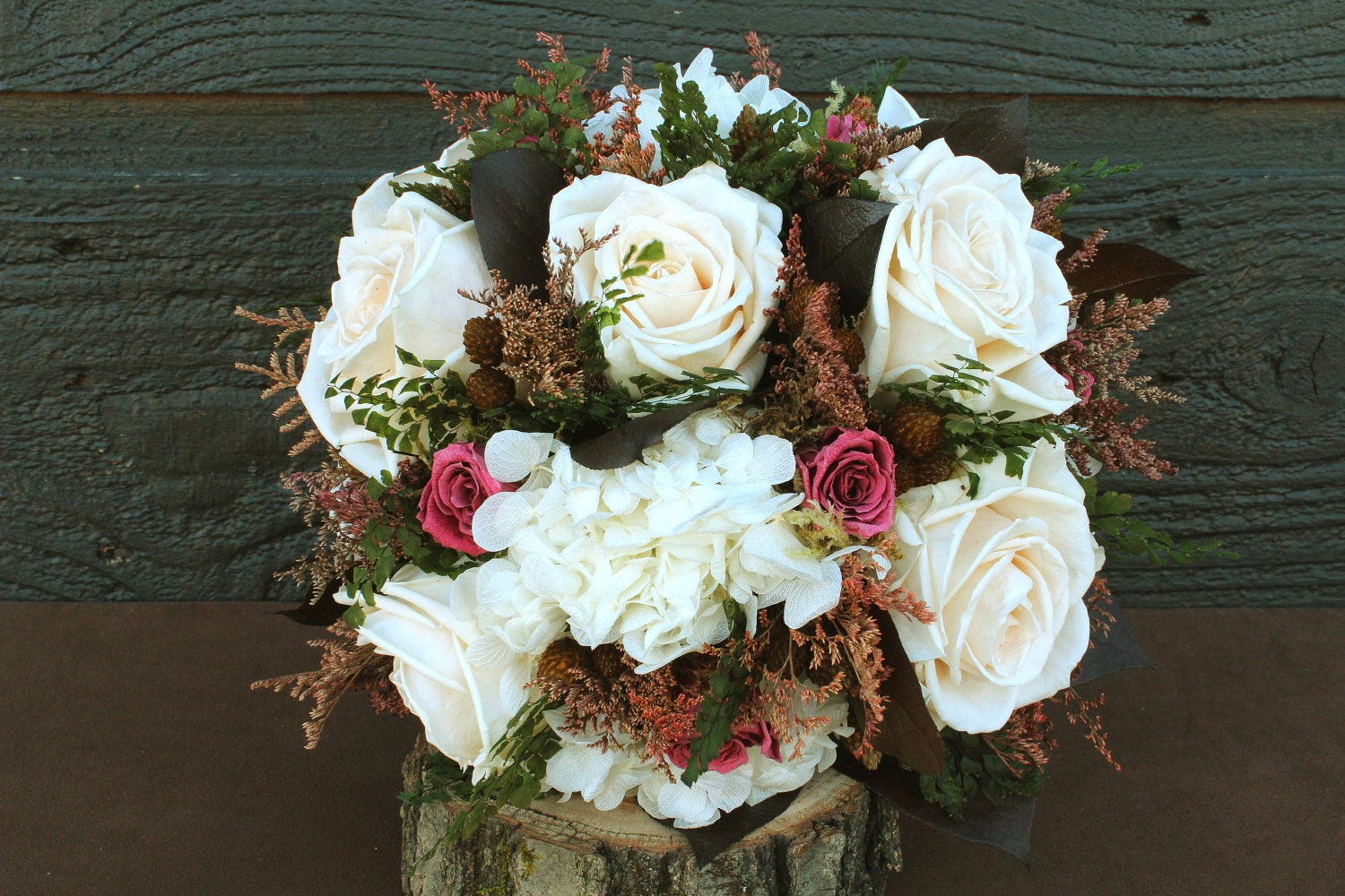 Wedding Bouquet Sample Sale, Romantic, Rose Bouquet, Porcelain and Mauve Rose Bouquet, Bridal Bouquet, Hydrangea Bouquet, Preserved Roses