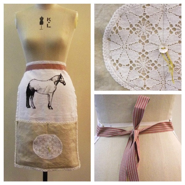 Lonesome Horse Screen Printed Linen Apron