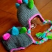 Dinosaur Hat and Diaper Cover Set - Great Newborn Photo Prop/Shower Gift -Halloween Costume Baby