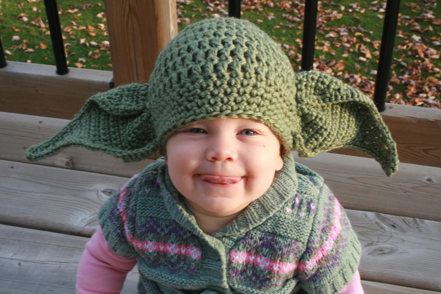 Yoda Hat Beanie Crochet Forest Green - Newborn - Toddler - Child - Adult - Custom Made to Order