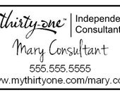 Independent Consultant Custom Rubber Stamp - Mary Kay, Thirty One, Origami Owl, Scentsy, Avon, etc.