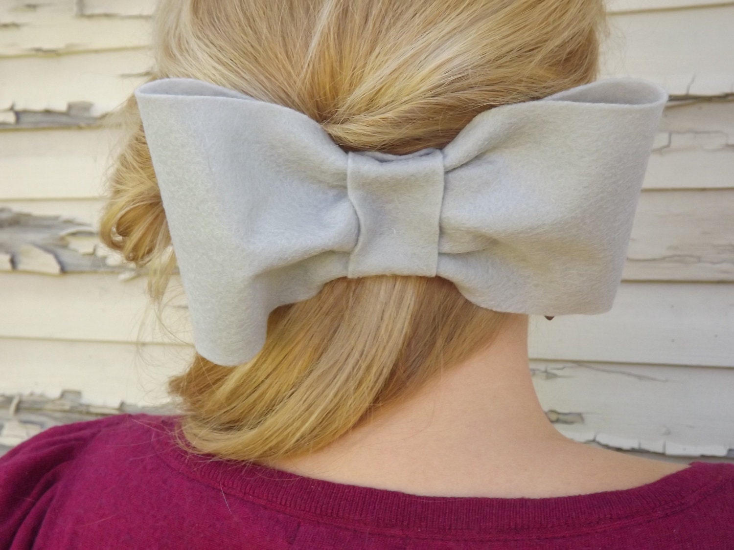 Romantic Gray Bow Headband Accessory