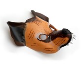 Halloween Hyena Leather Mask Brown African Animal for kids boys girls children and adults Earth Day Gift Carnival Circus Costume Party