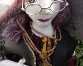 Large Vintage OOAK 1960's - 70's Style  Hippy Lady Rag Doll Pretty Accessories and Painted Features