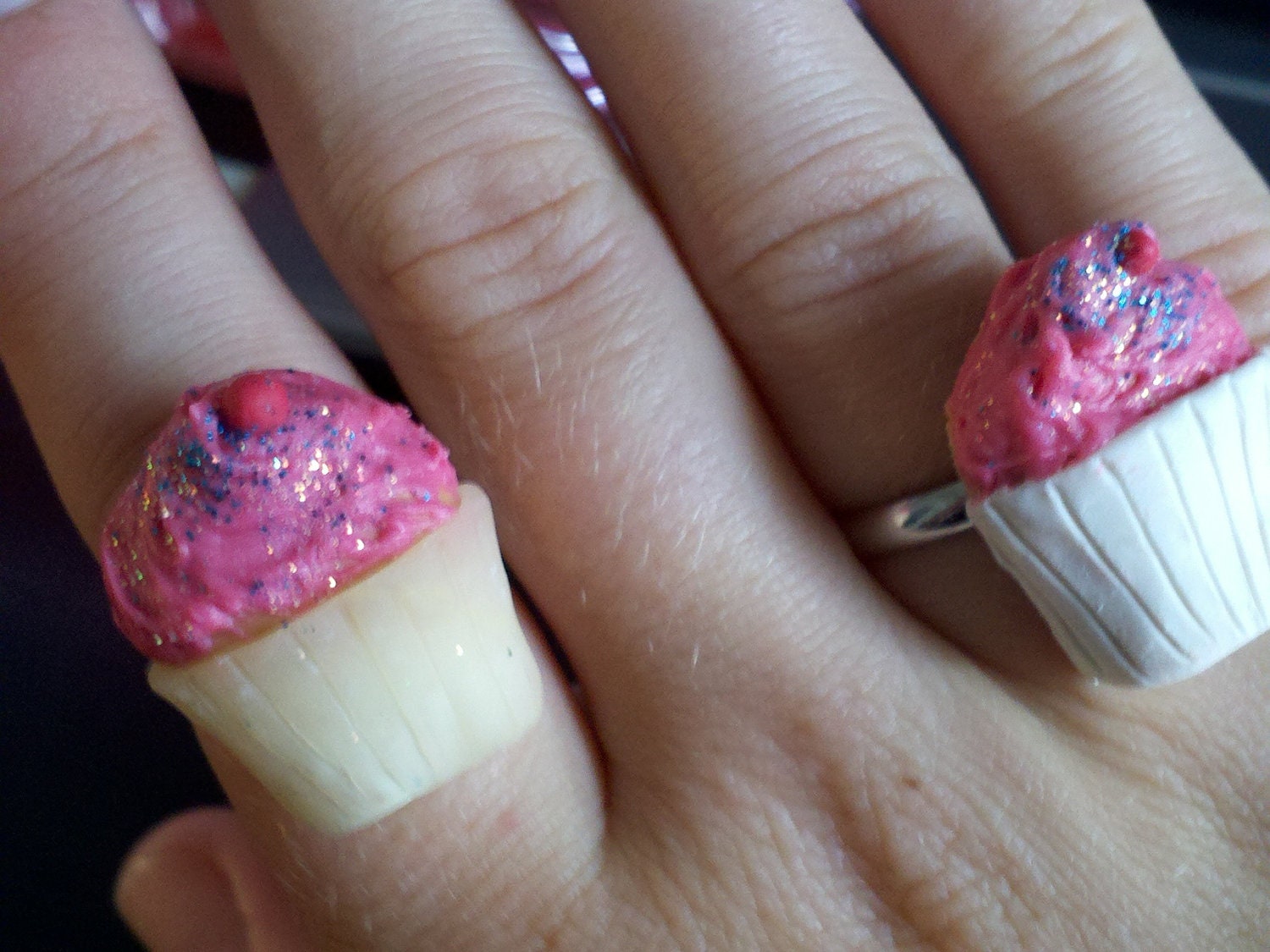One Pink Cupcake Ring FULLY CUSTOMIZABLE--Order for one Ring