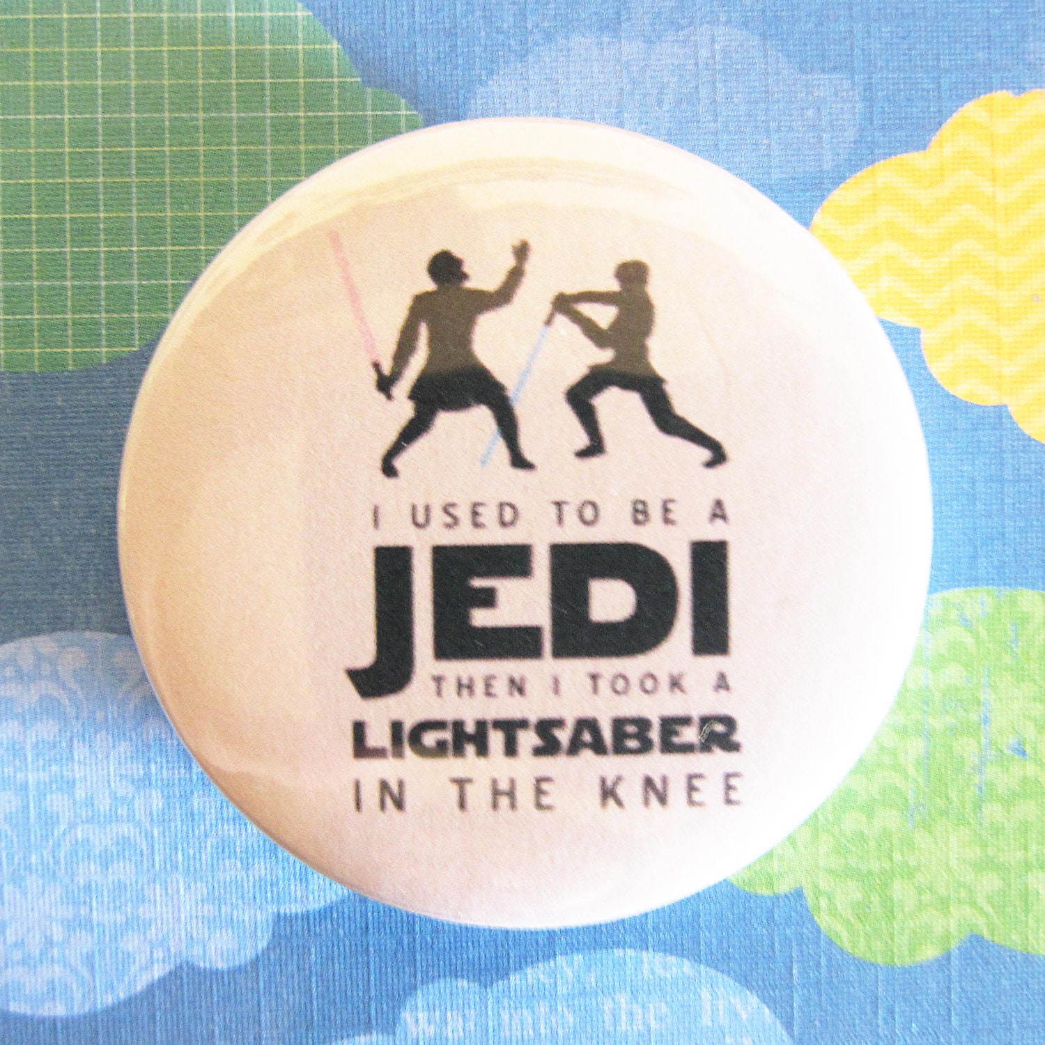 i used to be a JEDI then i took a LIGHTSABER in the knee  (Retro Starwars) - 1.75" Badge / Pinback Button