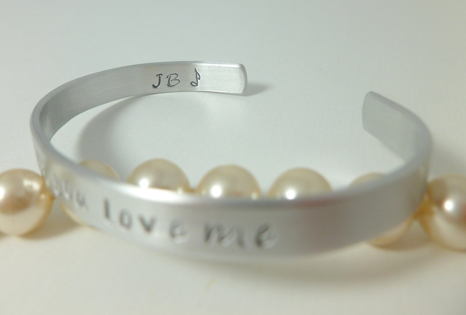 Justin Bieber, inspired Jewelry. Hand stamped cuff Bracelet with" As long as you love me"