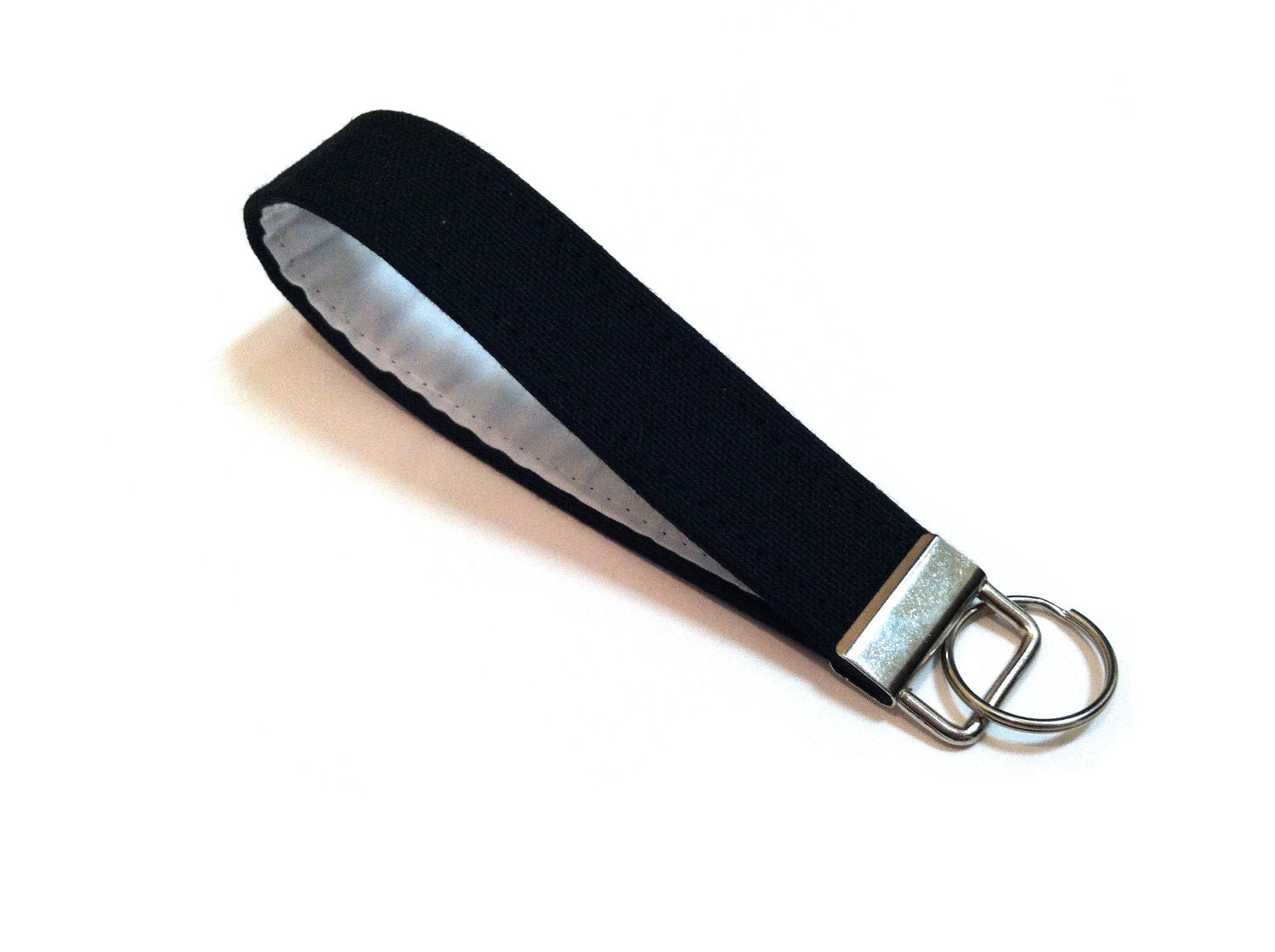 Black Canvas Key Fob Wristlet Keychain