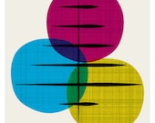 Mid Century Modern Tree in CMYK Tones