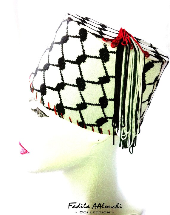 Traditional Hat Tarbouche Fez Kuffieh / Traditionnel châpeau Tarbouch Keffieh
