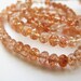 Sunstone Oregon, Rondelles, Beads, AAA , Micro Faceted, Half Strand, 3.75mm-4.25mm, 8 inches