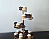 Reserved for Melanie Orach rustic Wood Cake Stand 4 tier