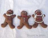 Soft Christmas Ornaments - 3 Gingerbread Women - After-Christmas SALE