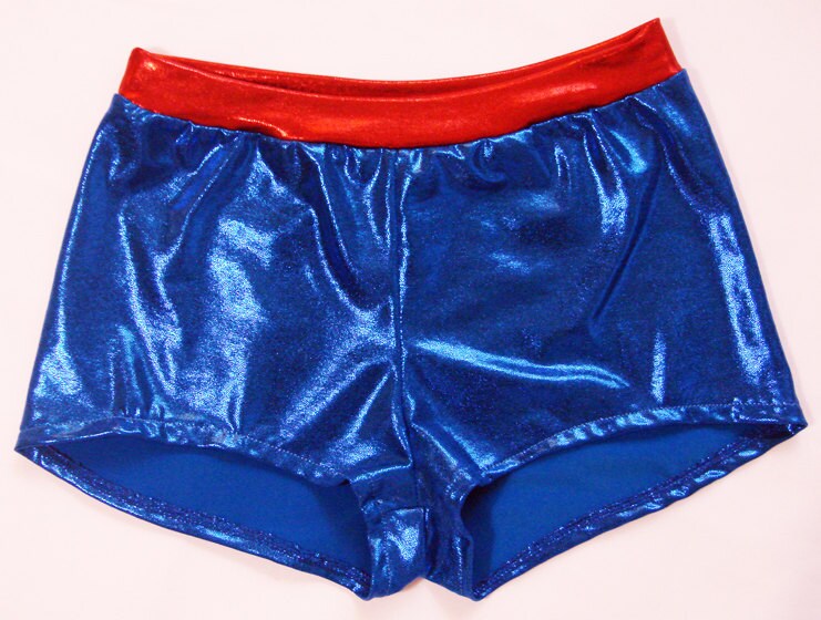 Red and Royal Blue Spandex Dance Shorts. by DanceMomsDanceWear