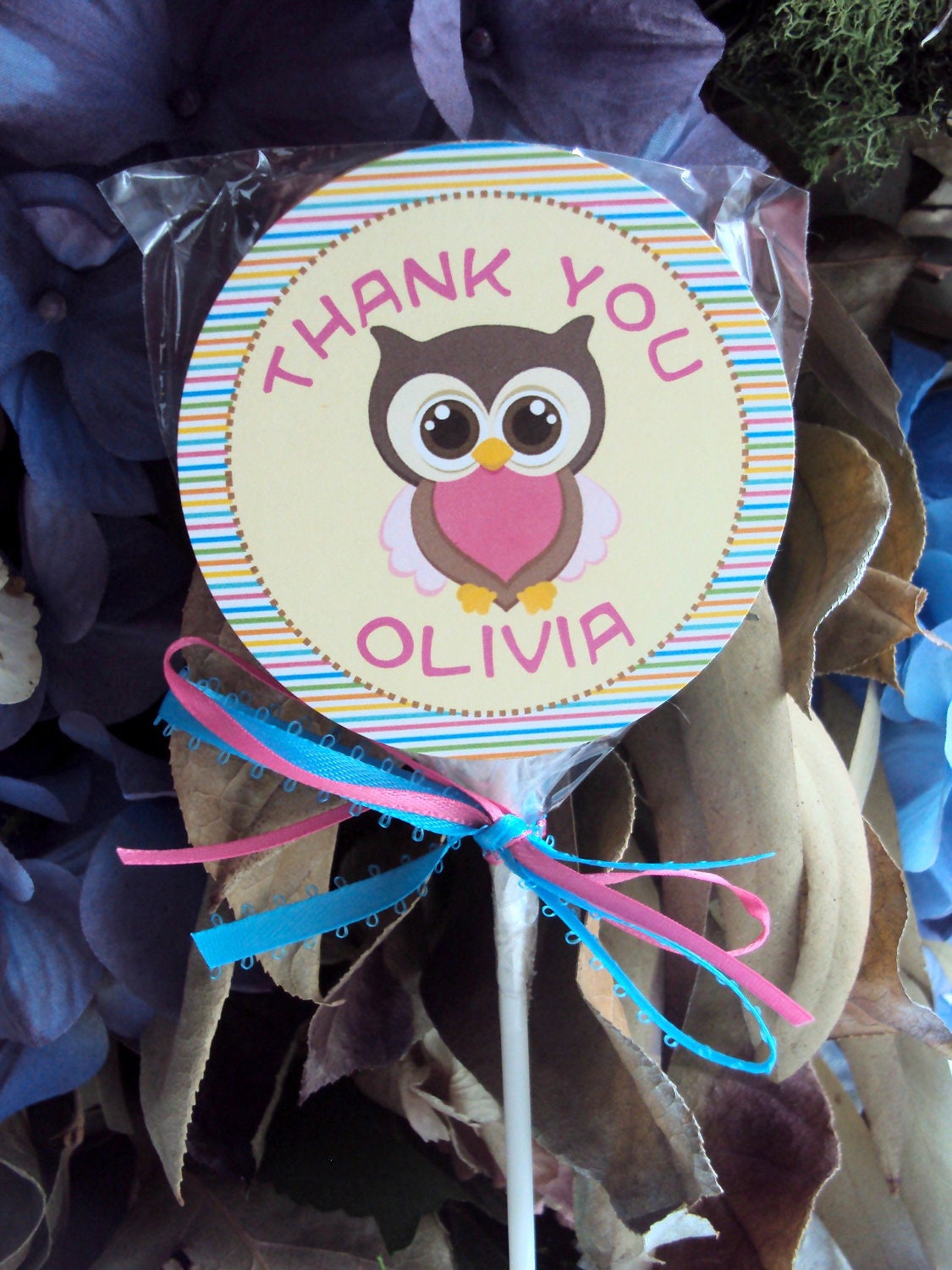 Lollipop Favor, Owl Birthday Favor